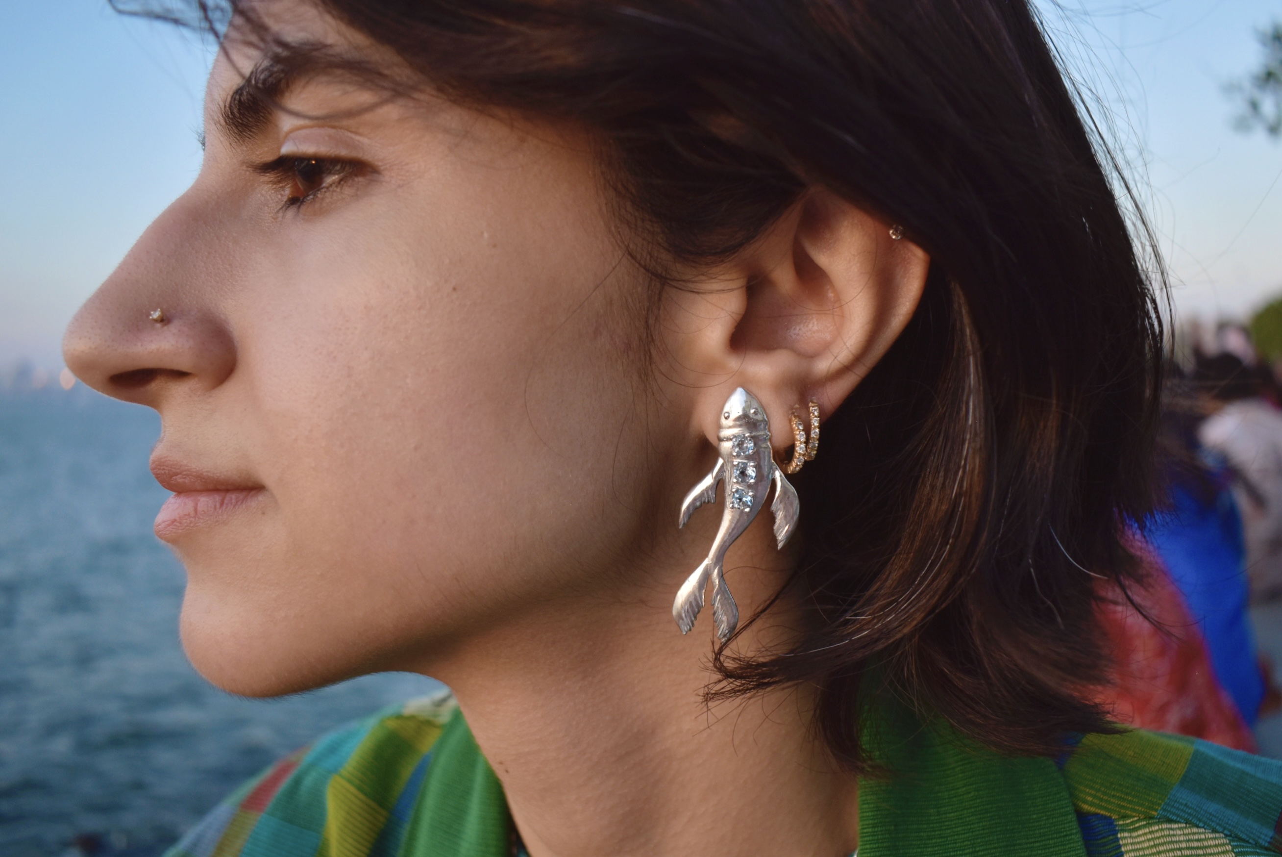 Silver Koi Fish Earrings